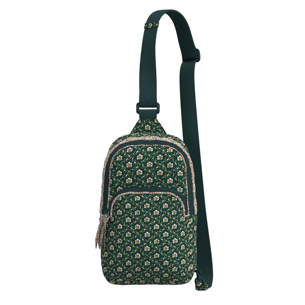 Vera Bradley Lorman Sling Backpack in Premium Cotton - Mistletoe Lattice - Juli's Wearable Art