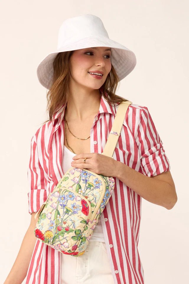 Vera Bradley Lorman Sling Backpack | Premium Cotton | All the Pretty Wildflowers - Juli's Wearable Art