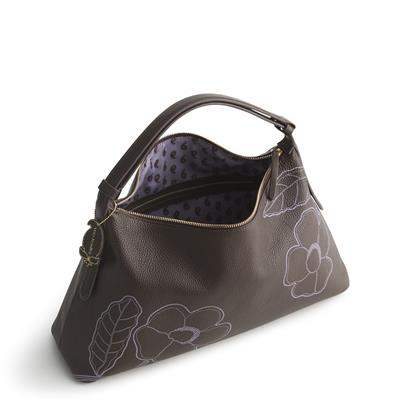 Vera Bradley Marcelle Shoulder Bag in Leather - Applique Floral Coffee - Juli's Wearable Art