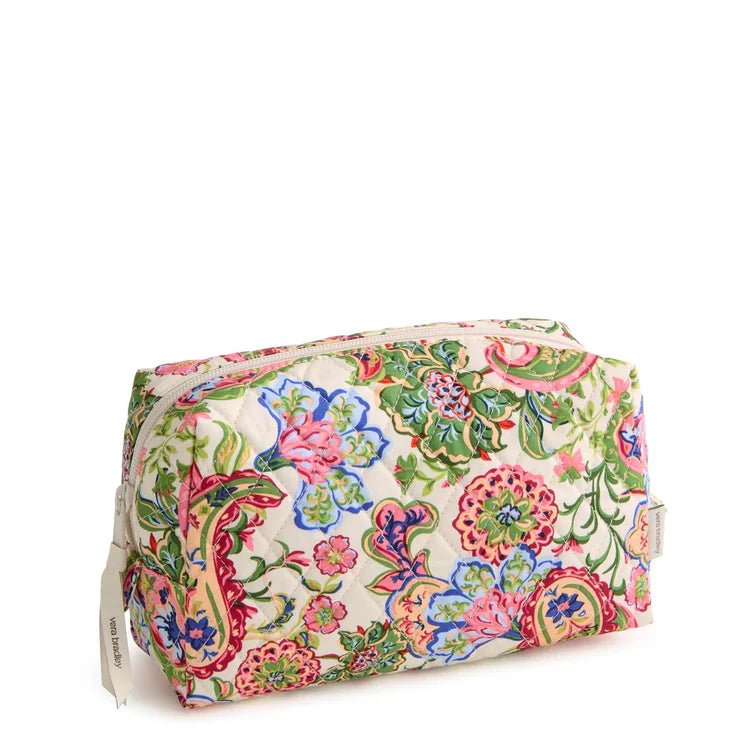 Vera Bradley Medium Cosmetic Bag in Premium Cotton | Vibrant Paisley - Juli's Wearable Art