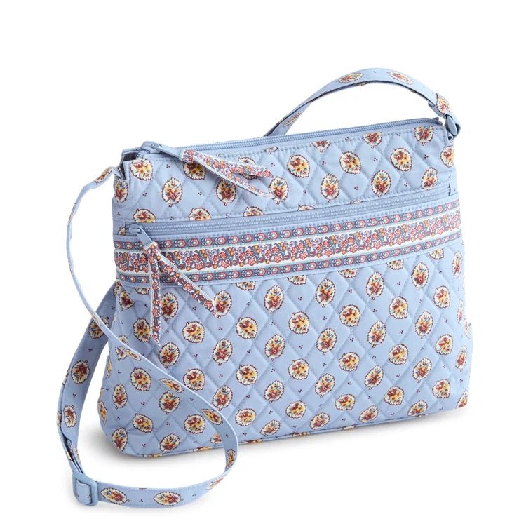 Vera Bradley Original Zip Hipster | Premium Cotton | Blue Leaf