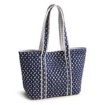 Vera Bradley Reversible | Hathaway Tote in Premium Cotton | Rachel Ditsy Peacoat - Juli's Wearable Art