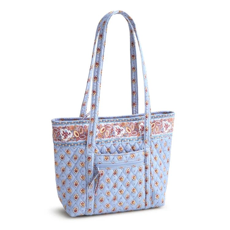 Vera Bradley Small Original Vera Tote | Premium Cotton | Blue Leaf