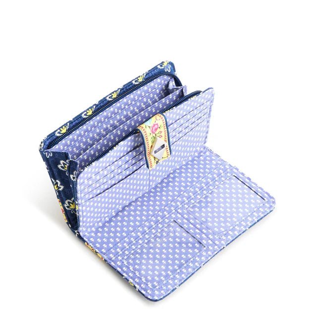 Vera Bradley Small Turnlock Wallet | Maison Blue - Juli's Wearable Art