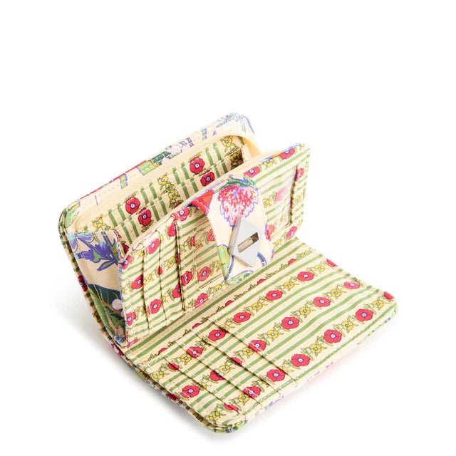 Vera Bradley Small Turnlock Wallet | Premium Cotton | All the Pretty Wildflowers - Juli's Wearable Art