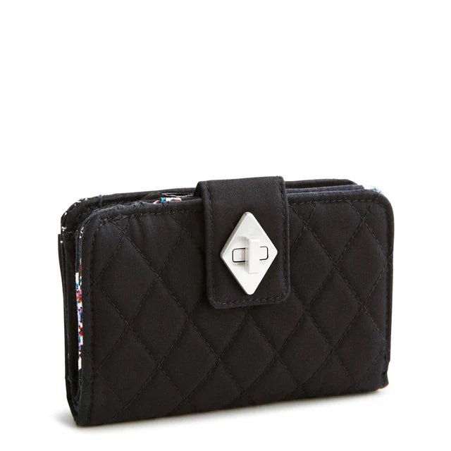 Vera Bradley Small Turnlock Wallet | Premium Cotton | Moonless Night - Juli's Wearable Art