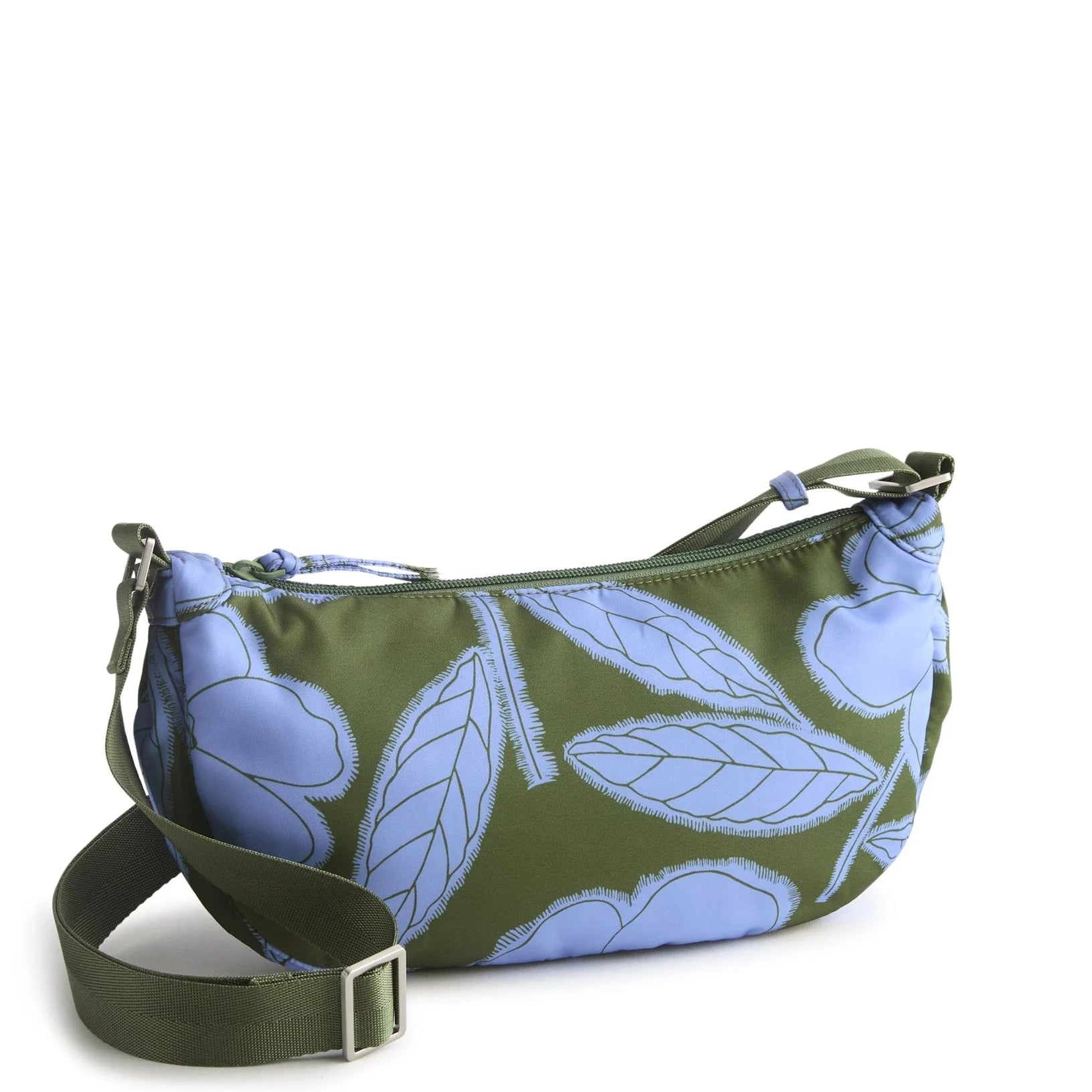 Vera Bradley Springbrook Sling Crossbody in Nylon - Green & Blue Applique Floral - Juli's Wearable Art
