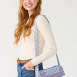 Vera Bradley Tasha Triple Compartment Crossbody | Premium Cotton | Blue Leaf - Juli's Wearable Art