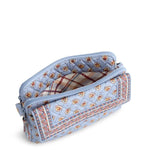 Vera Bradley Tasha Triple Compartment Crossbody | Premium Cotton | Blue Leaf - Juli's Wearable Art