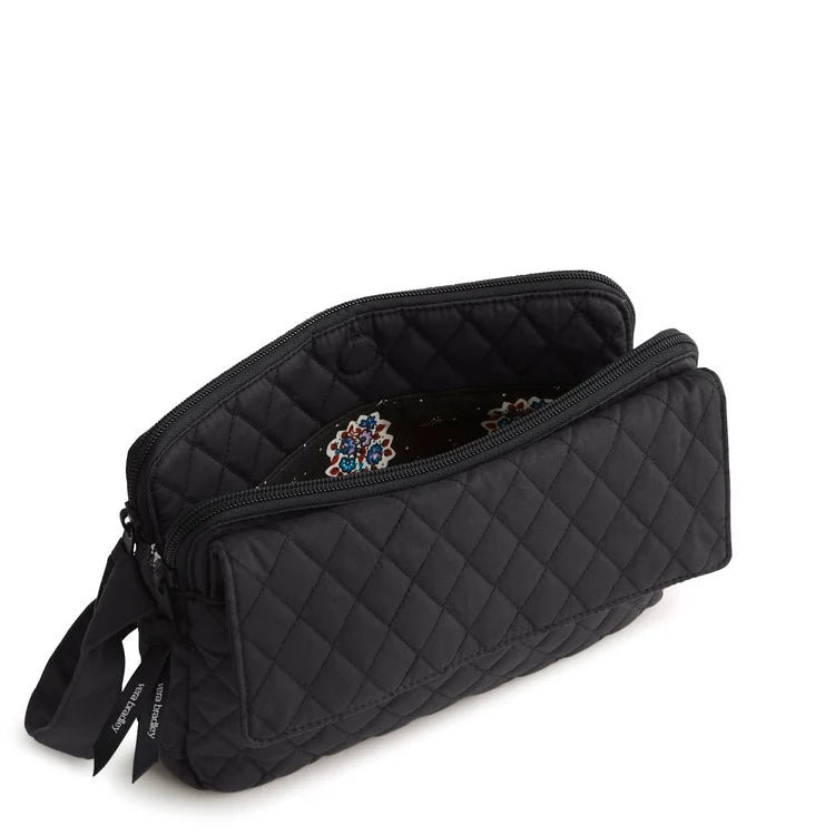 Vera Bradley Tasha Triple Compartment Crossbody | Premium Cotton | Moonless Night - Juli's Wearable Art