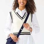 Vera Bradley Tasha Triple Compartment Crossbody | Premium Cotton | Peacoat - Juli's Wearable Art