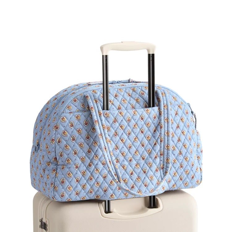 Vera Bradley Weekender Travel Bag | Premium Cotton | Blue Leaf - Juli's Wearable Art
