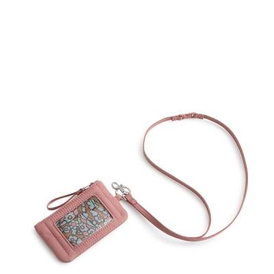 Vera Bradley Zip ID Pouch w/Breakaway Lanyard in Featherweight - Withered Rose - Juli's Wearable Art