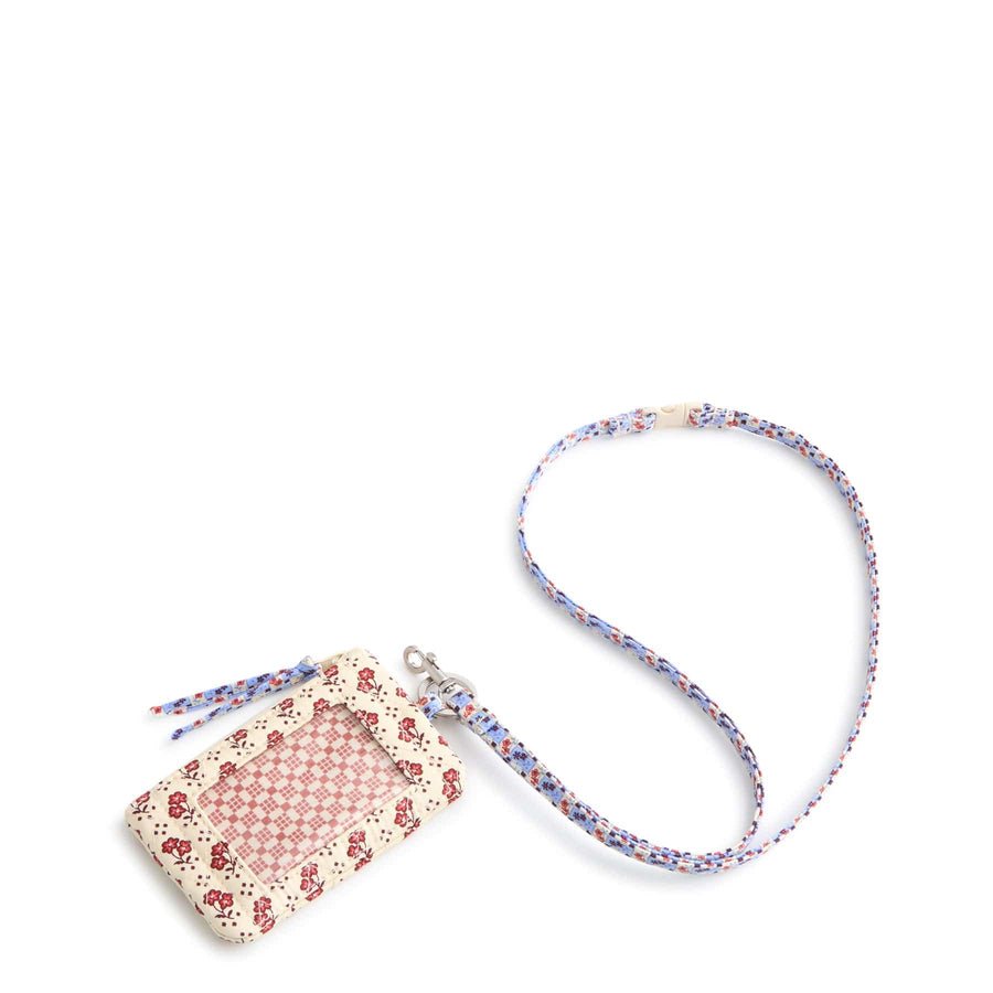 Vera Bradley Zip ID Pouch with Breakaway Lanyard – Rachel Ditsy in Premium Cotton - Juli's Wearable Art
