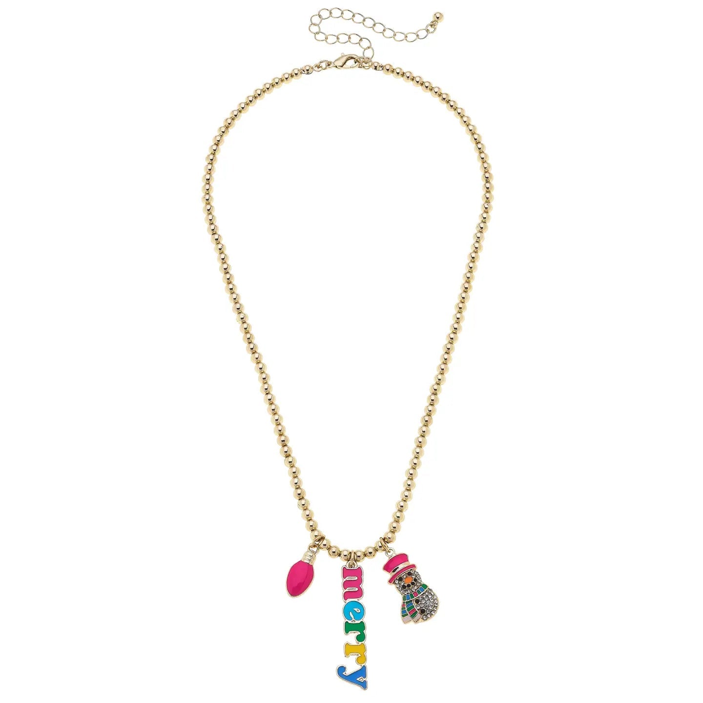 Very Merry Ball Bead Necklace – Shiny Gold - Juli's Wearable Art