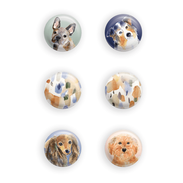 Watercolor Pets - Dog Notepads and Magnets Set - Juli's Wearable Art