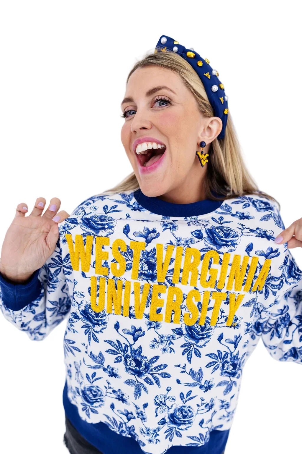 West Virginia Floral Toile Sweatshirt - Juli's Wearable Art