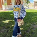 West Virginia Floral Toile Sweatshirt - Juli's Wearable Art
