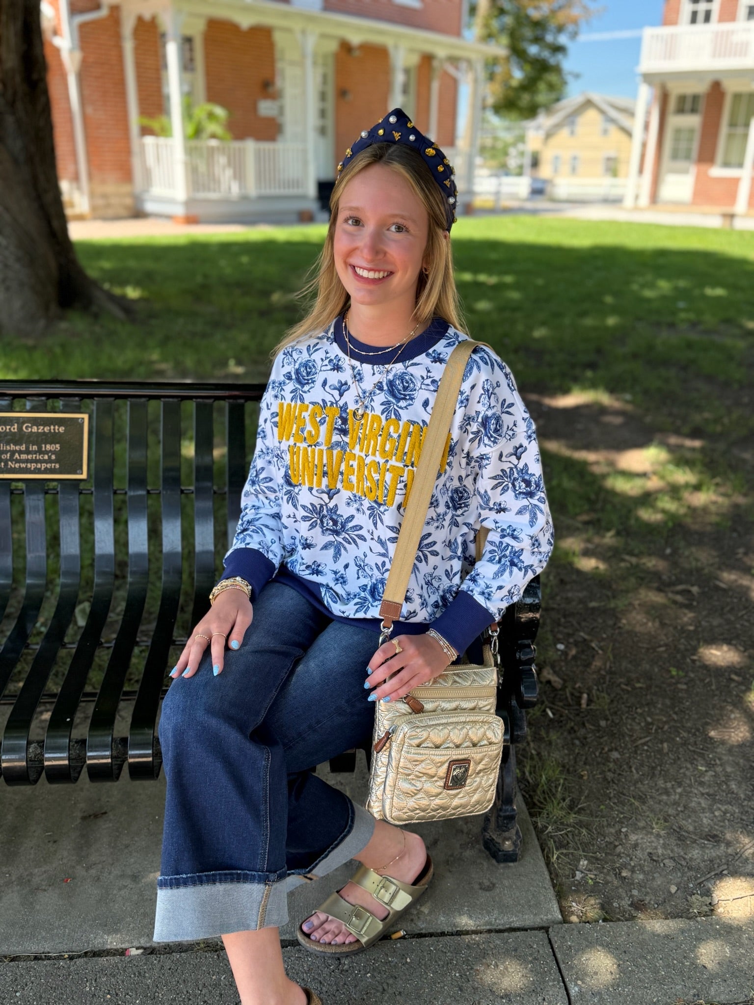 West Virginia Floral Toile Sweatshirt - Juli's Wearable Art