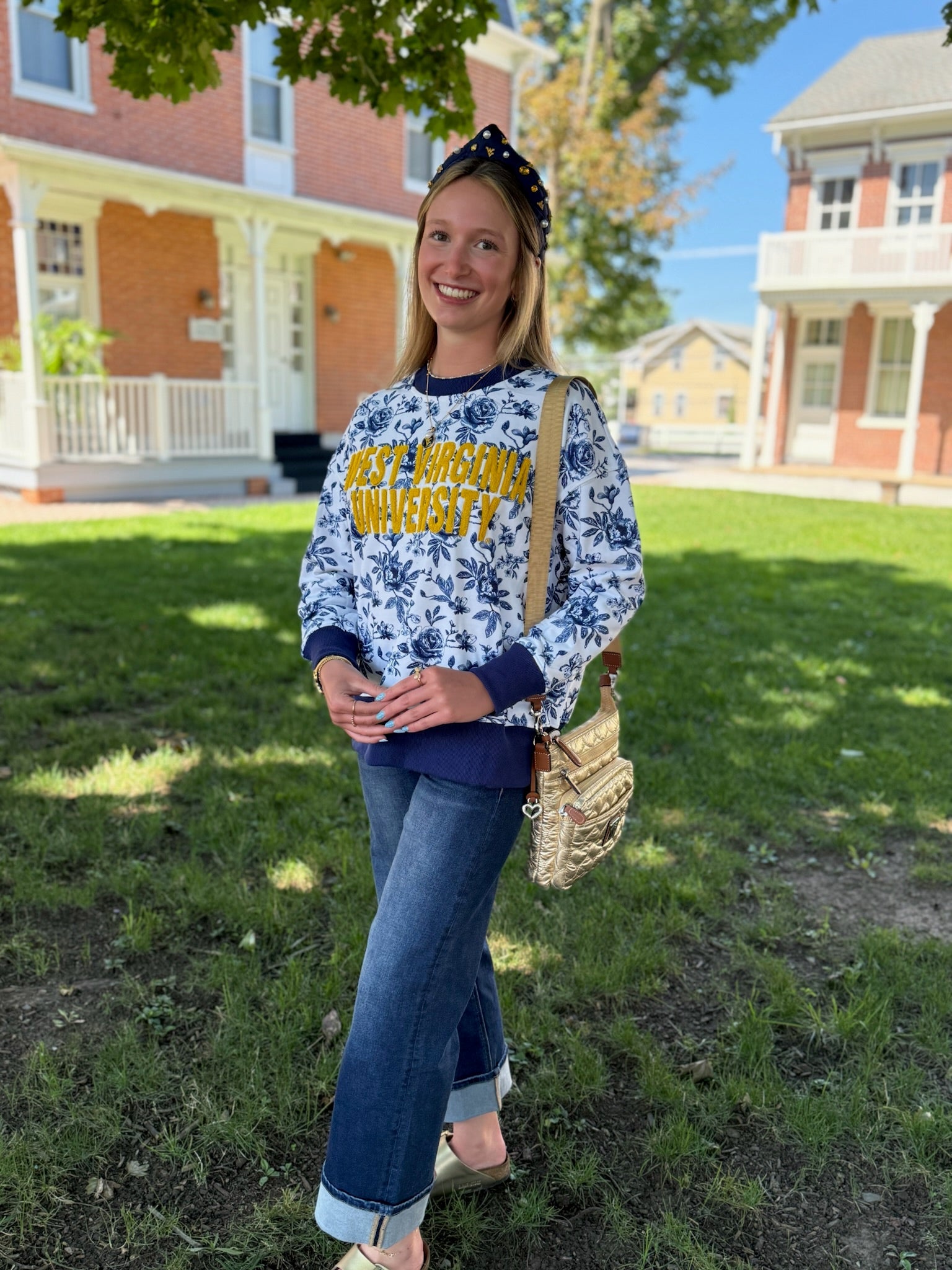 West Virginia Floral Toile Sweatshirt - Juli's Wearable Art