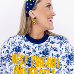 West Virginia Navy Logo Headband - Juli's Wearable Art