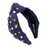 West Virginia Navy Logo Headband - Juli's Wearable Art