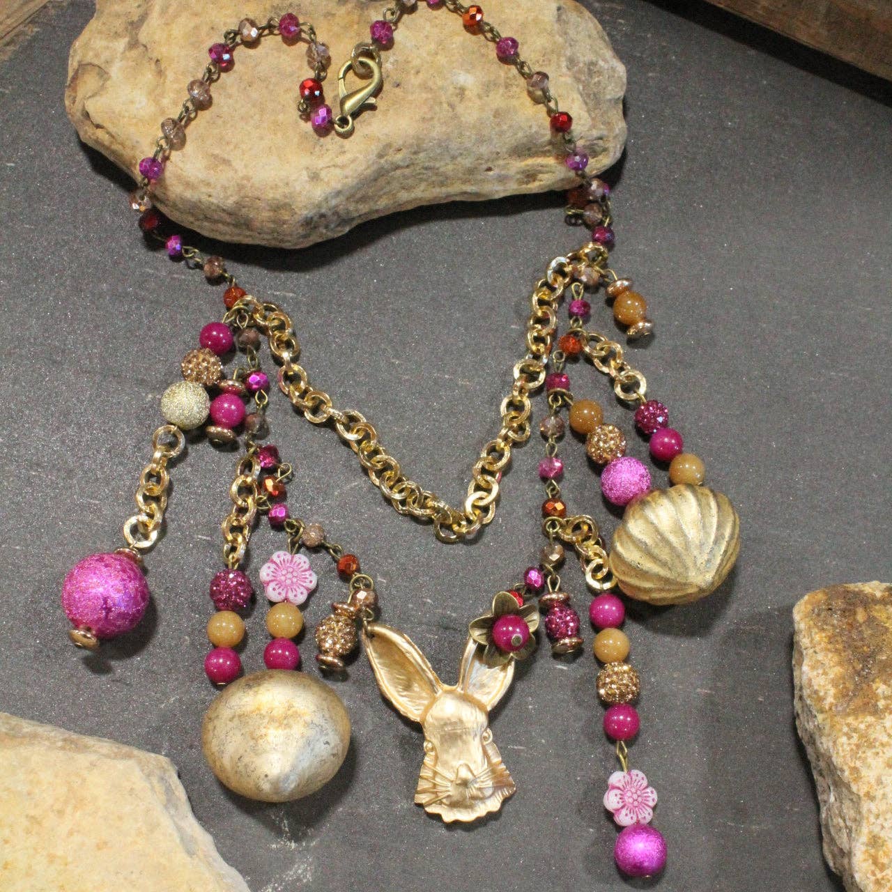 What A Hare Flower Charm'd Necklace - Juli's Wearable Art