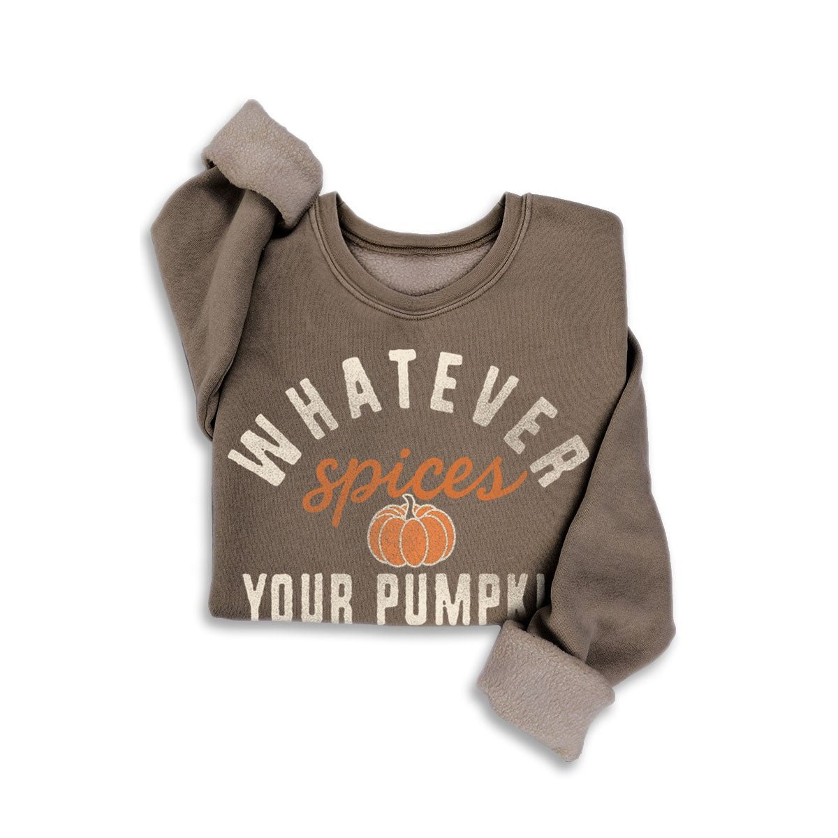 Whatever Spices Your Pumpkin Mineral Sweatshirt | Mineral Brown - Juli's Wearable Art