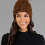 Whiskey Weather Knit Faux Fur Pom Hat | Brown - Juli's Wearable Art
