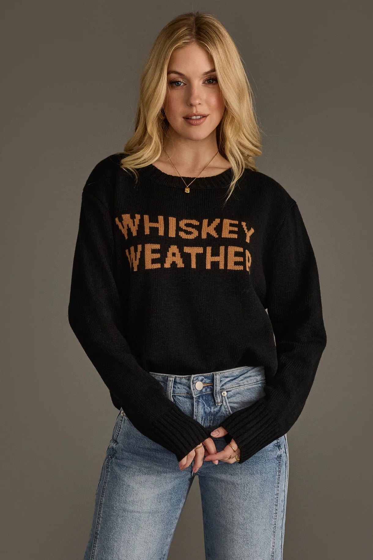 Whiskey Weather Sweater | Black + Tan