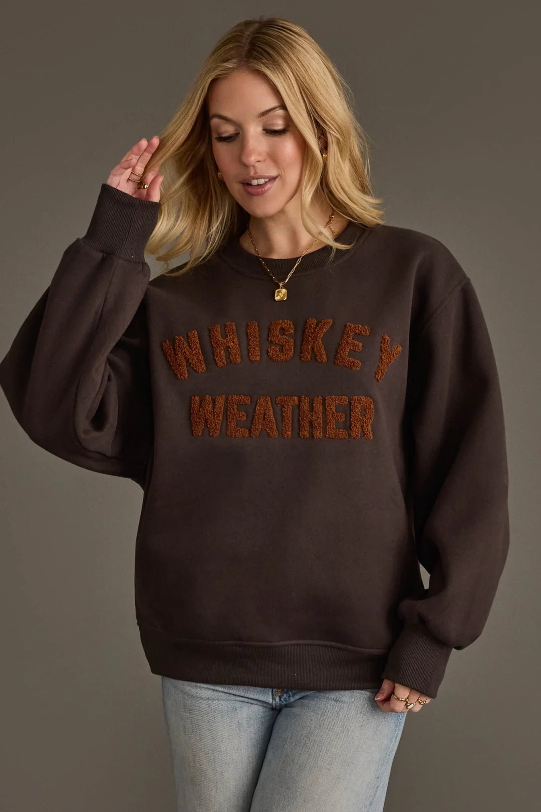 Whiskey Weather Sweatshirt | Charcoal - Juli's Wearable Art