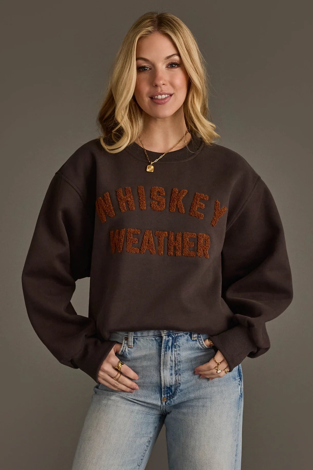 Whiskey Weather Sweatshirt | Charcoal - Juli's Wearable Art