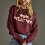 Wine Knit “Wine Weather” Sweater - Juli's Wearable Art