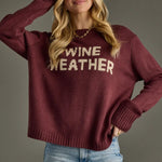 Wine Knit “Wine Weather” Sweater - Juli's Wearable Art