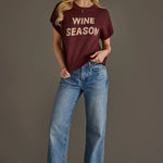 Wine Season Short Sleeve Sweater | Wine - Juli's Wearable Art