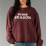 Wine Season Sweater | Burgundy + Light Pink - Juli's Wearable Art