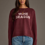 Wine Season Sweater | Burgundy + Light Pink - Juli's Wearable Art