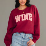 Wine Sweatshirt | Burgundy + Rose Mauve - Juli's Wearable Art