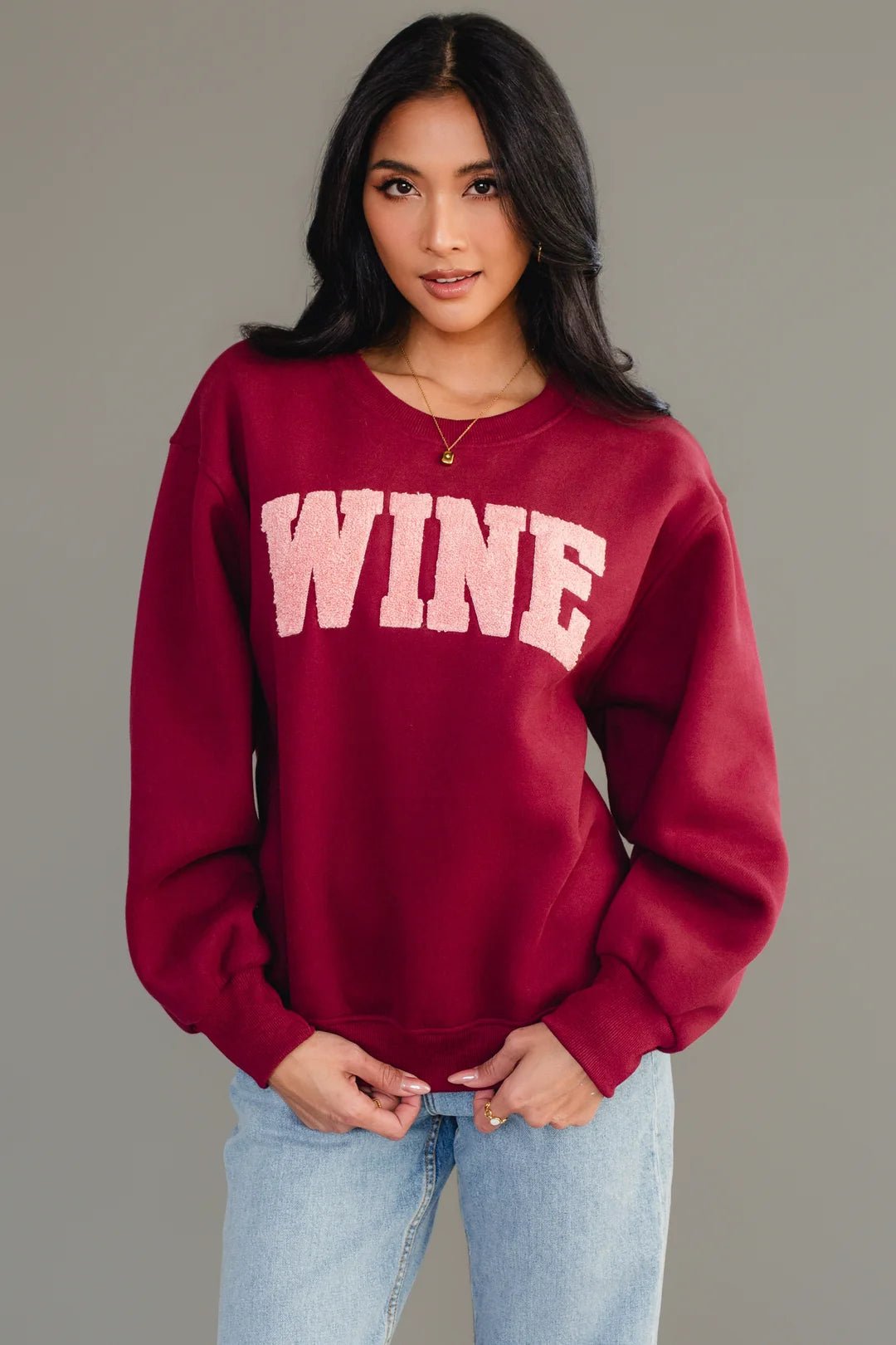 Wine Sweatshirt | Burgundy + Rose Mauve
