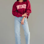 Wine Sweatshirt | Burgundy + Rose Mauve - Juli's Wearable Art