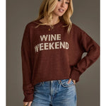 Wine Weekend Knit Sweater | Burgundy - Juli's Wearable Art