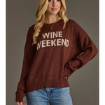 Wine Weekend Knit Sweater | Burgundy - Juli's Wearable Art