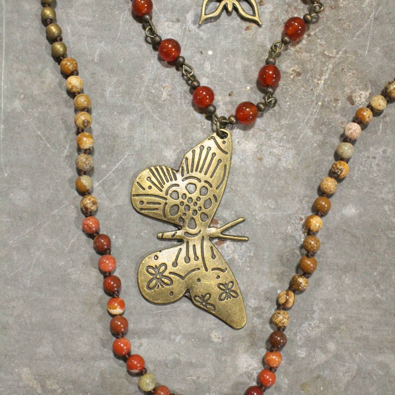 Wingman Butterfly Stone Layered Necklace - Juli's Wearable Art