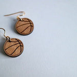 Wooden Basketball Earrings - Juli's Wearable Art