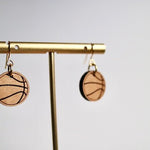 Wooden Basketball Earrings - Juli's Wearable Art