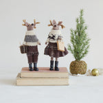 Wool Felt Deer in Cozy Clothes with Gift - Juli's Wearable Art