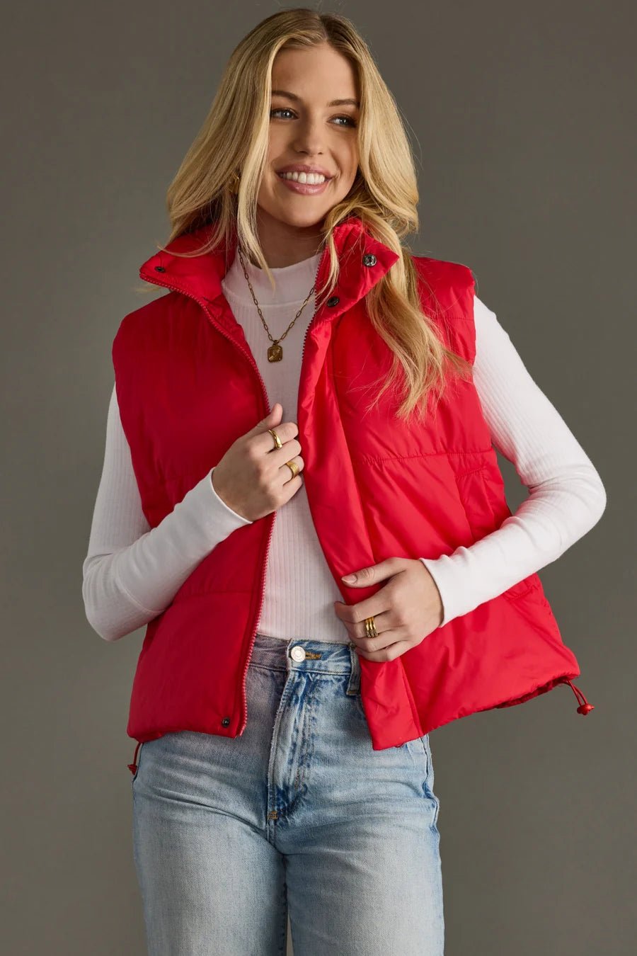 World Traveler Vest – Bright Red - Juli's Wearable Art