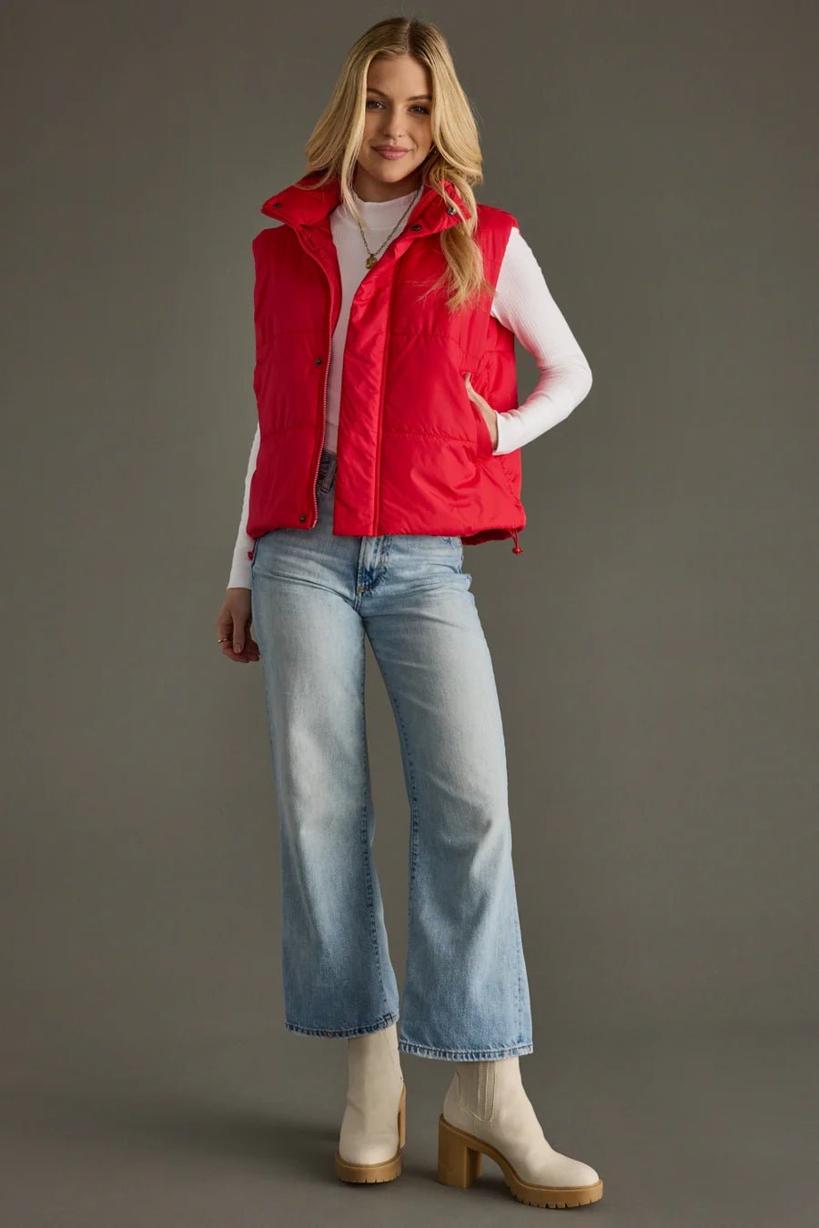 World Traveler Vest – Bright Red - Juli's Wearable Art