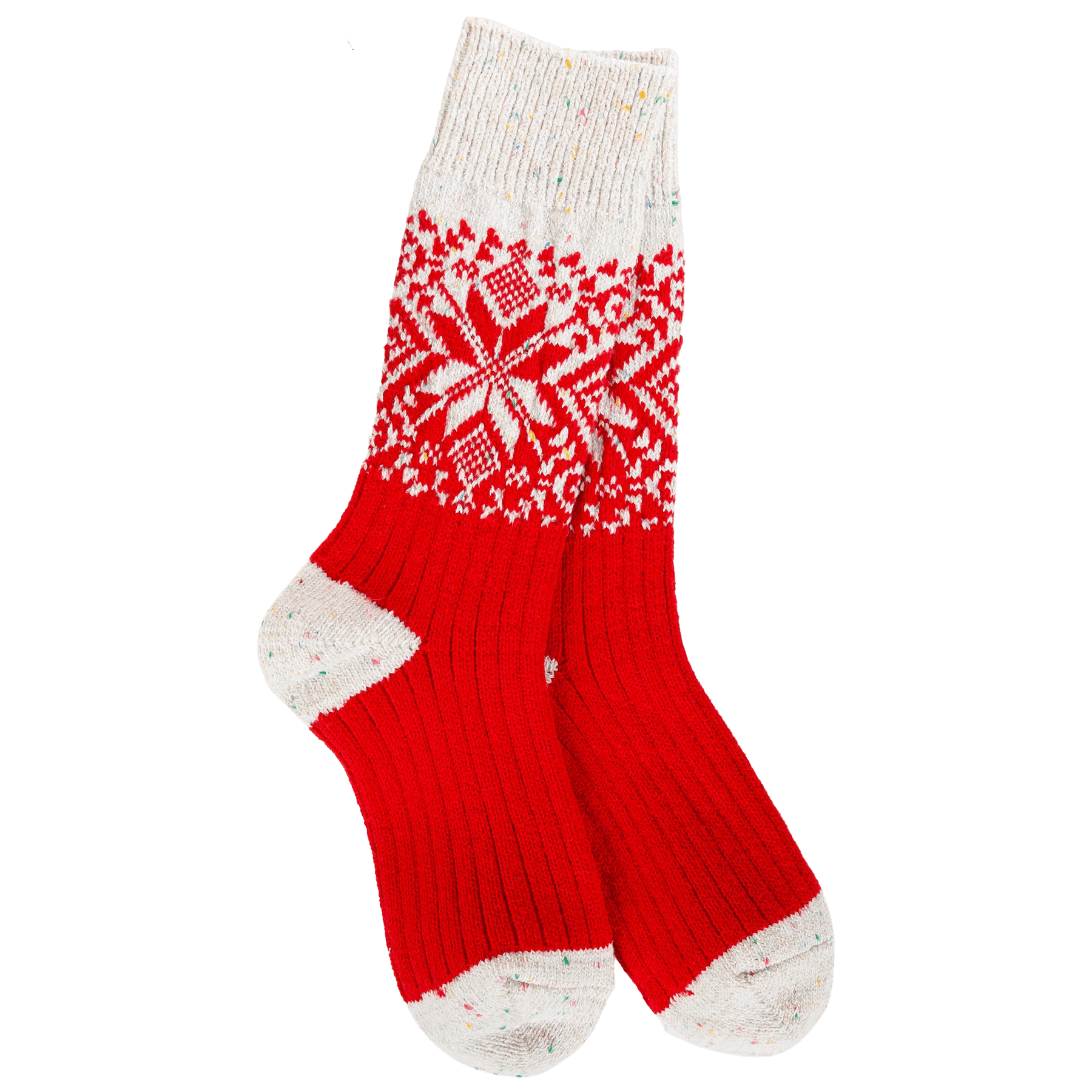 World's Softest Holiday Confetti Crew Socks | Red Confetti