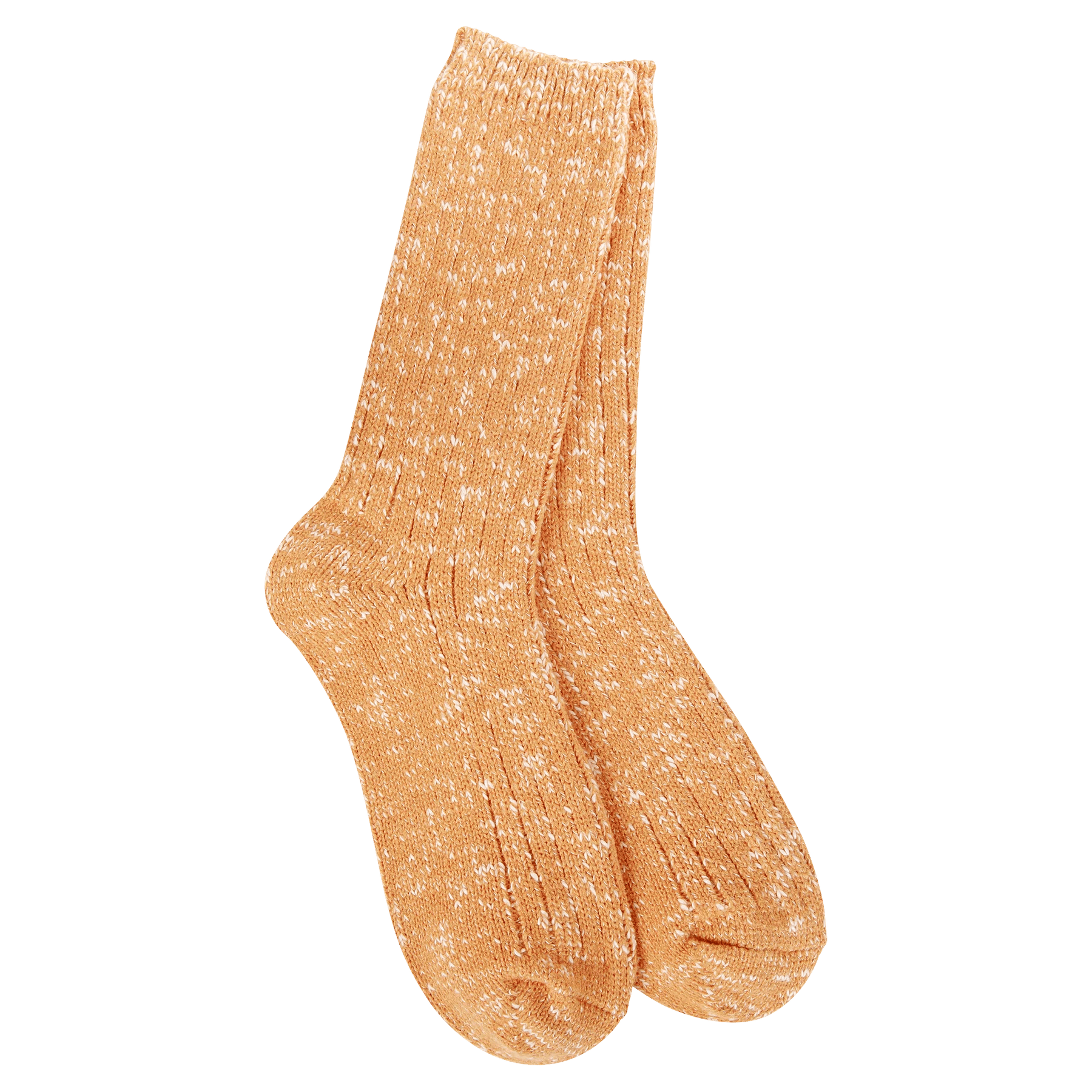 World's Softest Weekend Cotton Slub Marled Crew Socks | Orange